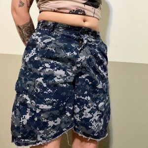 Custom Cropped Navy Shorts